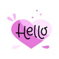 HELLO Hand draw dialog words of Colorful. Bubble talk phrases. Royalty Free Stock Photo
